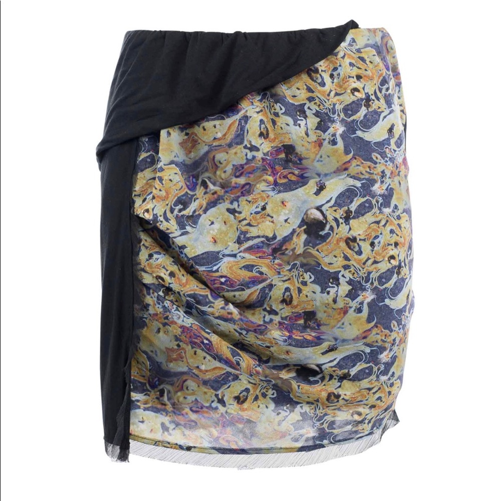 House Of Harlow Oil Print chiffon jersey skirt .